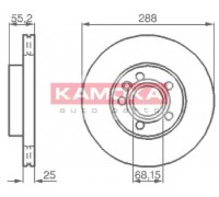 Тормозной диск KAMOKA 1031691 1031691 KAMOKA - купить в магазине запчастей по Украине