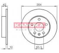 Тормозной диск KAMOKA 1032088 1032088 KAMOKA - купить в магазине запчастей по Украине