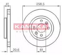 Тормозной диск KAMOKA 1032192 1032192 KAMOKA - купить в магазине запчастей по Украине