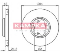 Тормозной диск KAMOKA 1032224 1032224 KAMOKA - купить в магазине запчастей по Украине