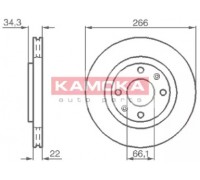 Тормозной диск KAMOKA 1032280 1032280 KAMOKA - купить в магазине запчастей по Украине