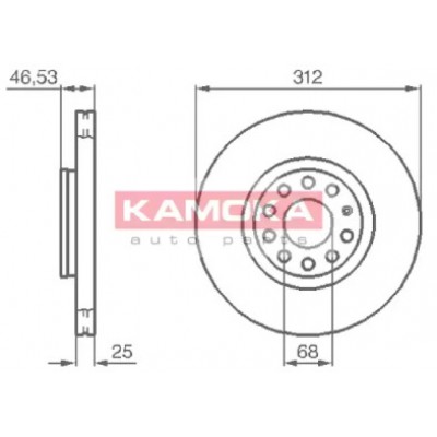 Тормозной диск 1032312 KAMOKA - купить в магазине запчастей по Украине