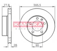 Тормозной диск KAMOKA 1032434 1032434 KAMOKA - купить в магазине запчастей по Украине