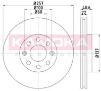 Тормозной диск KAMOKA 1032608 1032608 KAMOKA - купить в магазине запчастей по Украине