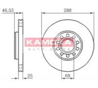 Тормозной диск KAMOKA 1033354 1033354 KAMOKA - купить в магазине запчастей по Украине