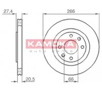 Тормозной диск KAMOKA 103384 103384 KAMOKA - купить в магазине запчастей по Украине