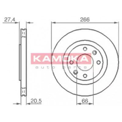 Тормозной диск 103384 KAMOKA - купить в магазине запчастей по Украине