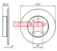 Тормозной диск KAMOKA 1036068 1036068 KAMOKA - купить в магазине запчастей по Украине