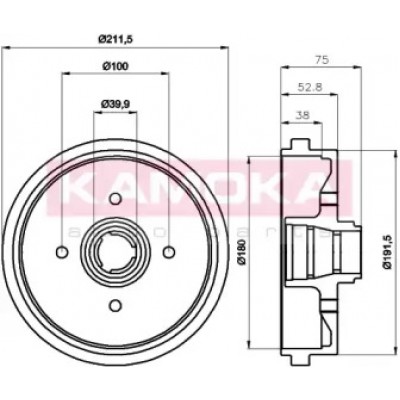 Тормозной барабан 104008 KAMOKA - купить в магазине запчастей по Украине