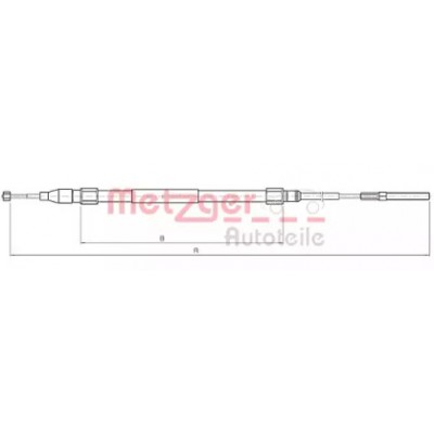 Трос, стояночная тормозная система 104265 METZGER - купить в магазине запчастей по Украине