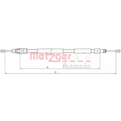 Трос, стояночная тормозная система 104708 METZGER - купити в магазині запчастин по Україні