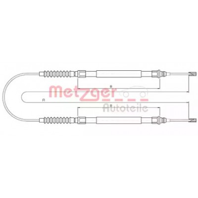 Трос, стояночная тормозная система 104724 METZGER - купить в магазине запчастей по Украине
