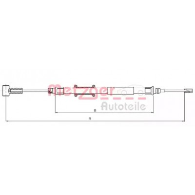 Трос, стояночная тормозная система 104744 METZGER - купить в магазине запчастей по Украине