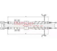 Трос, стояночная тормозная система METZGER 10.5336 105336 METZGER - купить в магазине запчастей по Украине
