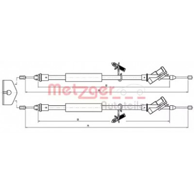 Трос, стояночная тормозная система 105367 METZGER - купить в магазине запчастей по Украине