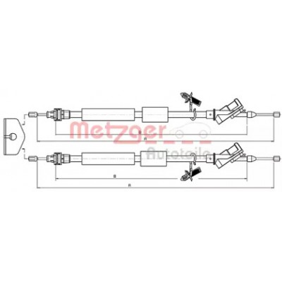 Трос, стояночная тормозная система 105371 METZGER - купить в магазине запчастей по Украине