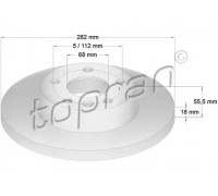 Тормозной диск TOPRAN 108 507 108507 TOPRAN - купить в магазине запчастей по Украине