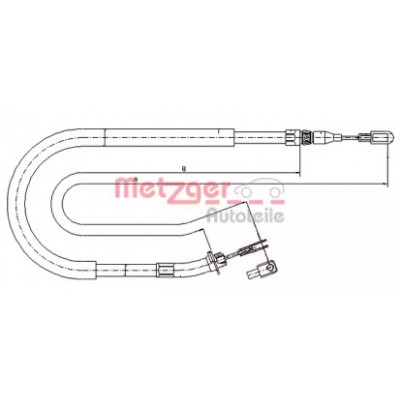 Трос, стояночная тормозная система 109873 METZGER - купить в магазине запчастей по Украине