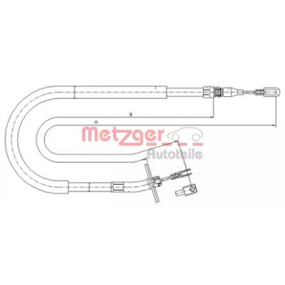 Трос, стояночная тормозная система 109876 METZGER - купить в магазине запчастей по Украине