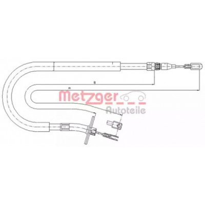 Трос, стояночная тормозная система 109879 METZGER - купить в магазине запчастей по Украине