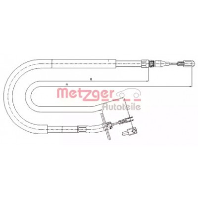 Трос, стояночная тормозная система 109880 METZGER - купить в магазине запчастей по Украине