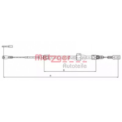 Трос, стояночная тормозная система 109882 METZGER - купить в магазине запчастей по Украине
