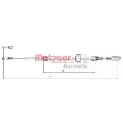 Трос, стояночная тормозная система 109884 METZGER - купить в магазине запчастей по Украине