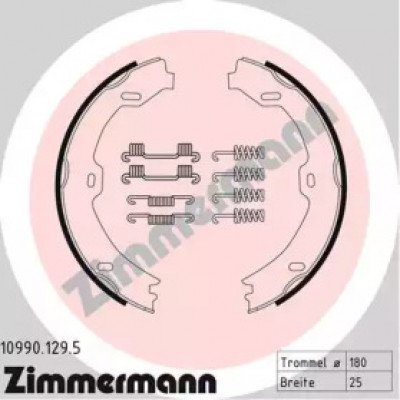 Комплект тормозных колодок, стояночная тормозная система 109901295 ZIMMERMANN - купить в магазине запчастей по Украине