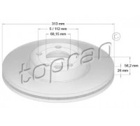 Тормозной диск TOPRAN 110 431 110431 TOPRAN - купить в магазине запчастей по Украине