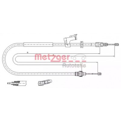 Трос, стояночная тормозная система 115495 METZGER - купить в магазине запчастей по Украине