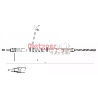 Трос, стояночная тормозная система 115575 METZGER - купить в магазине запчастей по Украине