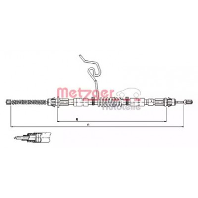 Трос, стояночная тормозная система 115576 METZGER - купить в магазине запчастей по Украине