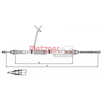 Трос, стояночная тормозная система 115579 METZGER - купить в магазине запчастей по Украине
