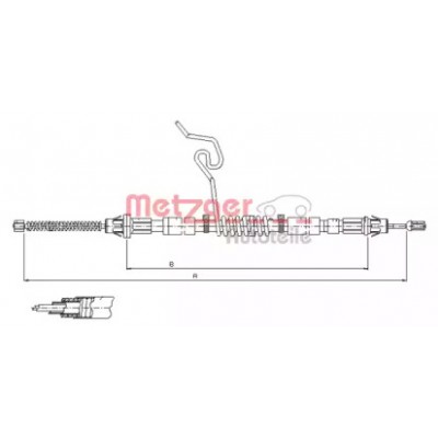 Трос, стояночная тормозная система 115665 METZGER - купить в магазине запчастей по Украине