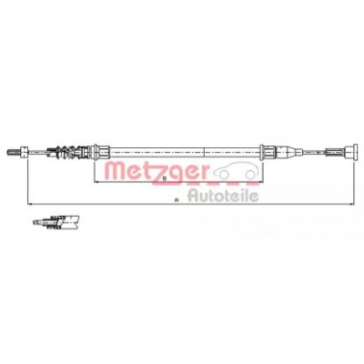 Трос, стояночная тормозная система 115761 METZGER - купить в магазине запчастей по Украине