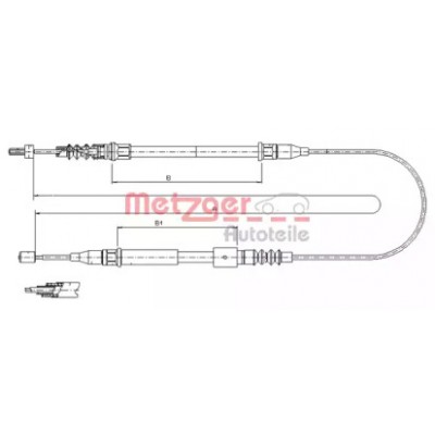 Трос, стояночная тормозная система 115769 METZGER - купить в магазине запчастей по Украине