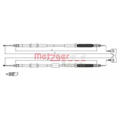 Трос, стояночная тормозная система 115770 METZGER - купить в магазине запчастей по Украине