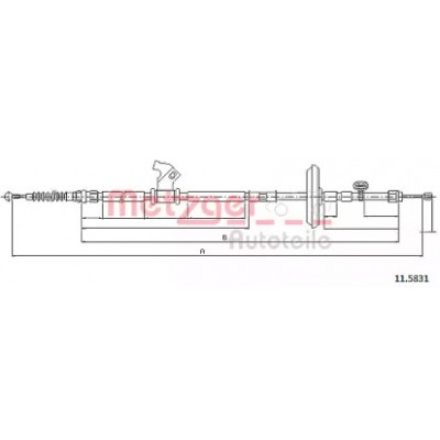 Трос, стояночная тормозная система 115831 METZGER - купить в магазине запчастей по Украине
