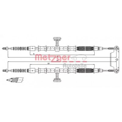 Трос, стояночная тормозная система 115944 METZGER - купить в магазине запчастей по Украине