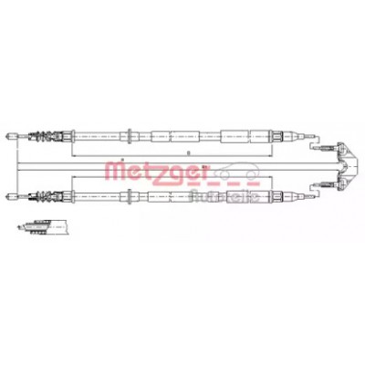 Трос, стояночная тормозная система 115950 METZGER - купить в магазине запчастей по Украине