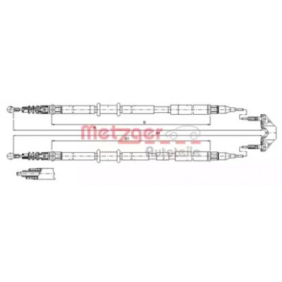 Трос, стояночная тормозная система 115953 METZGER - купить в магазине запчастей по Украине