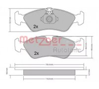 Комплект тормозных колодок, дисковый тормоз METZGER 1170235 1170235 METZGER - купить в магазине запчастей по Украине