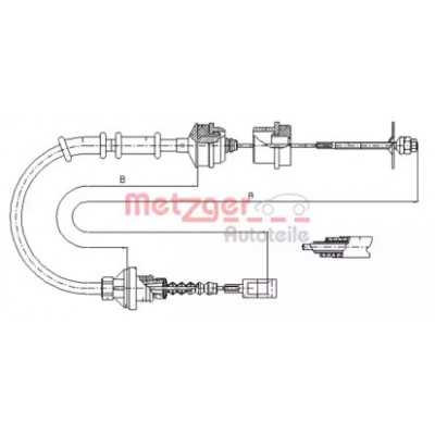 Трос, управление сцеплением 11725 METZGER - купить в магазине запчастей по Украине