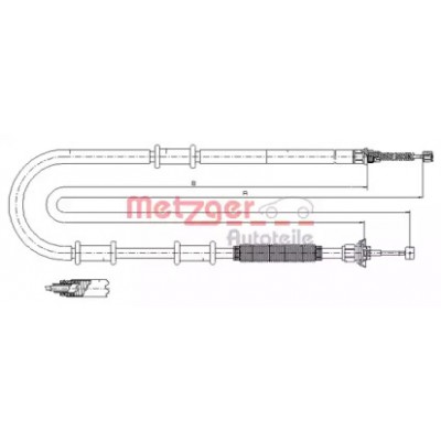 Трос, стояночная тормозная система 120707 METZGER - купить в магазине запчастей по Украине