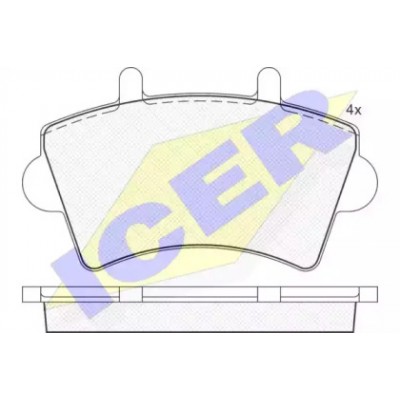 Комплект тормозных колодок, дисковый тормоз 141442 ICER - купить в магазине запчастей по Украине