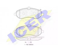 Комплект тормозных колодок, дисковый тормоз ICER 141802 141802 ICER - купить в магазине запчастей по Украине