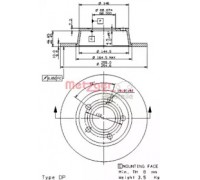 Тормозной диск METZGER 14844 V 14844V METZGER - купить в магазине запчастей по Украине