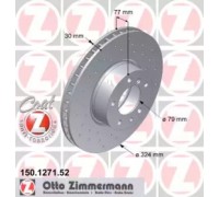 Тормозной диск ZIMMERMANN 150.1271.52 150127152 ZIMMERMANN - купить в магазине запчастей по Украине