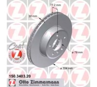 Тормозной диск ZIMMERMANN 150.3403.20 150340320 ZIMMERMANN - купить в магазине запчастей по Украине