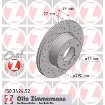 Тормозной диск 150342452 ZIMMERMANN - купить в магазине запчастей по Украине
